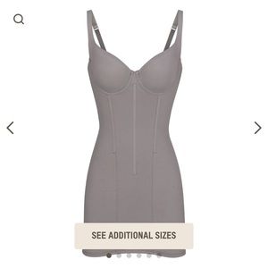 Skims Cotton Corset Dress - Charcoal